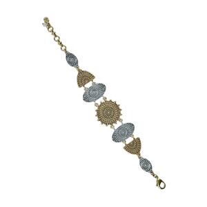 Lucky Brand Women's Silver Gold Medallion Link Reversible Bracelet Boho A1-18